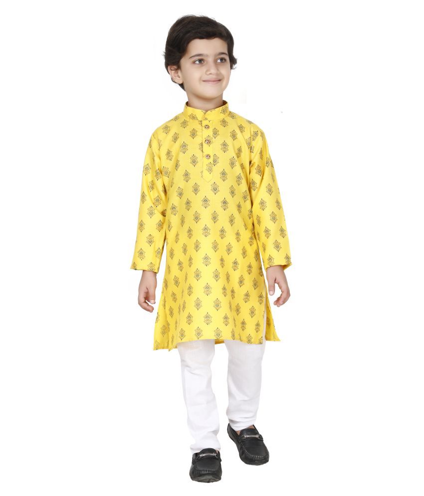     			Fourfolds Boys Cotton Blend ( Yellow )