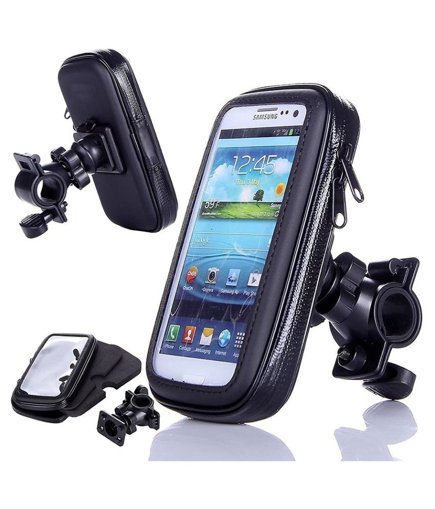Lista Cycle/Bike Waterproof Zip Pouch Mobile Holder Phone/Mount Poly-Carbonate Plastic 360* Rotation Adjustable