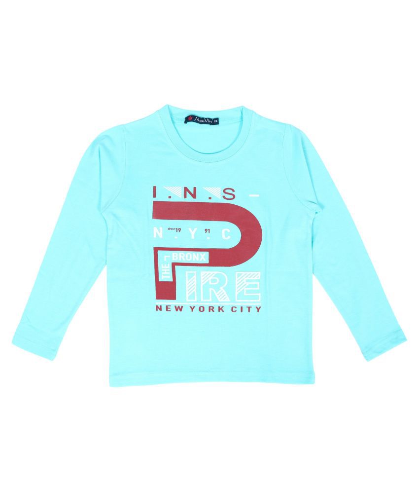     			NEUVIN - Blue Cotton Blend Boy's T-Shirt ( Pack of 1 )