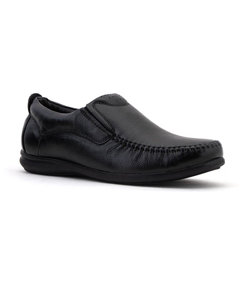     			KHADIM Black Formal Shoes
