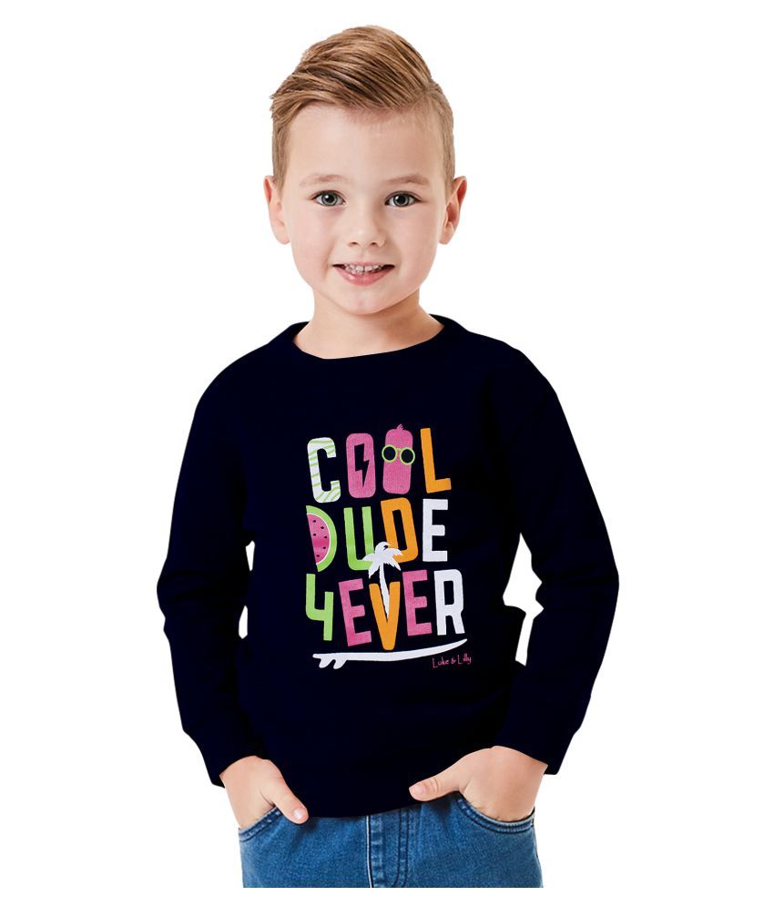     			Luke and Lilly Kids Boys Cotton Printed Sweatshirts  Black