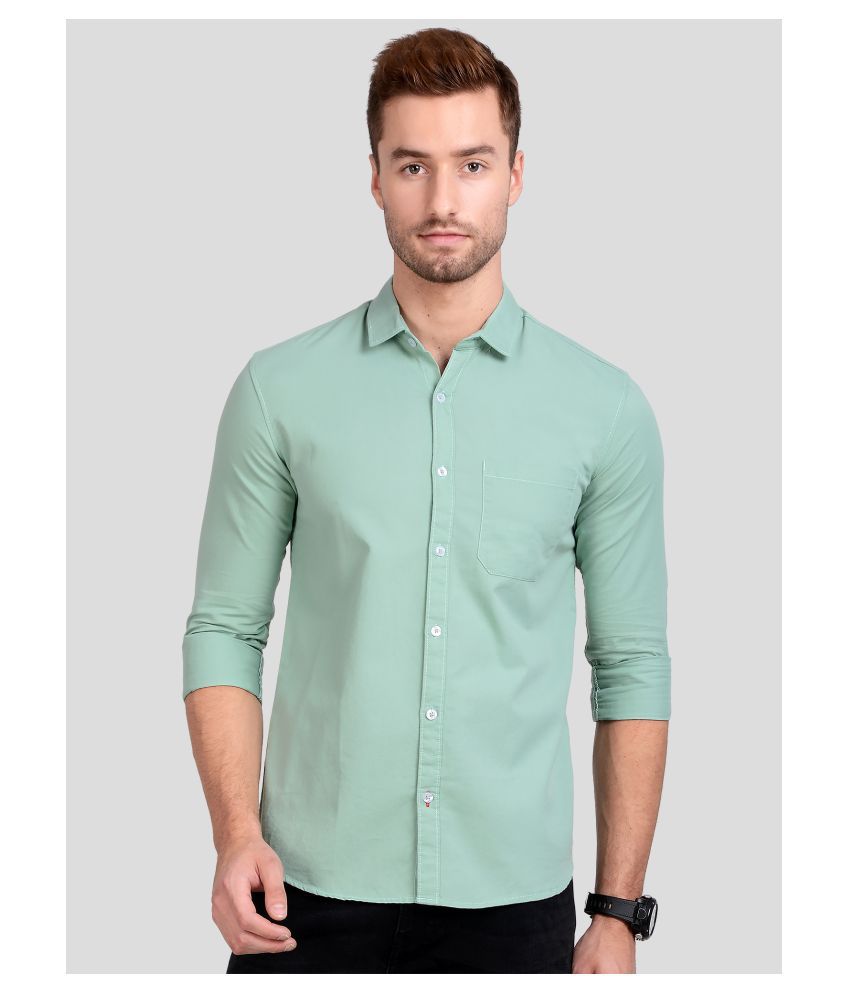     			Paul Street Cotton Blend Green Shirt Single