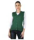 Monte Carlo Cotton Blend Green Buttoned Cardigans - Single