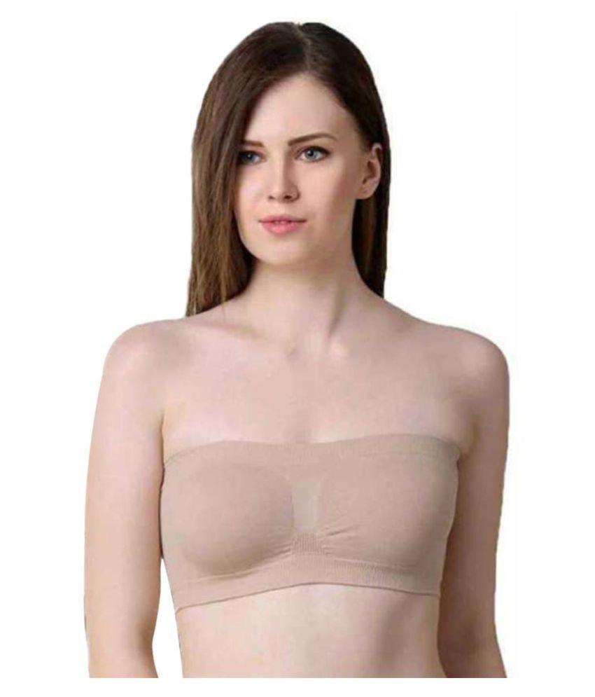     			ComfyStyle Cotton Lycra Tube Bra - Beige Single