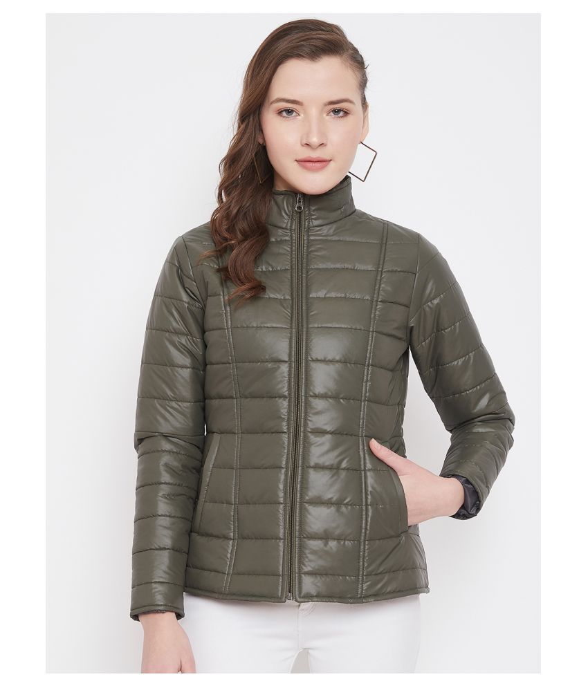     			Purys Polyester Green Quilted/Padded Jackets Single