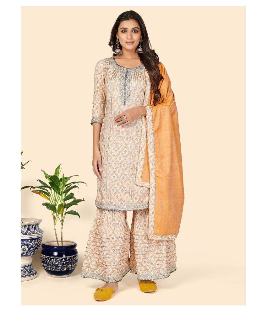     			Vbuyz Art Silk Kurti With Pants - Stitched Suit Single