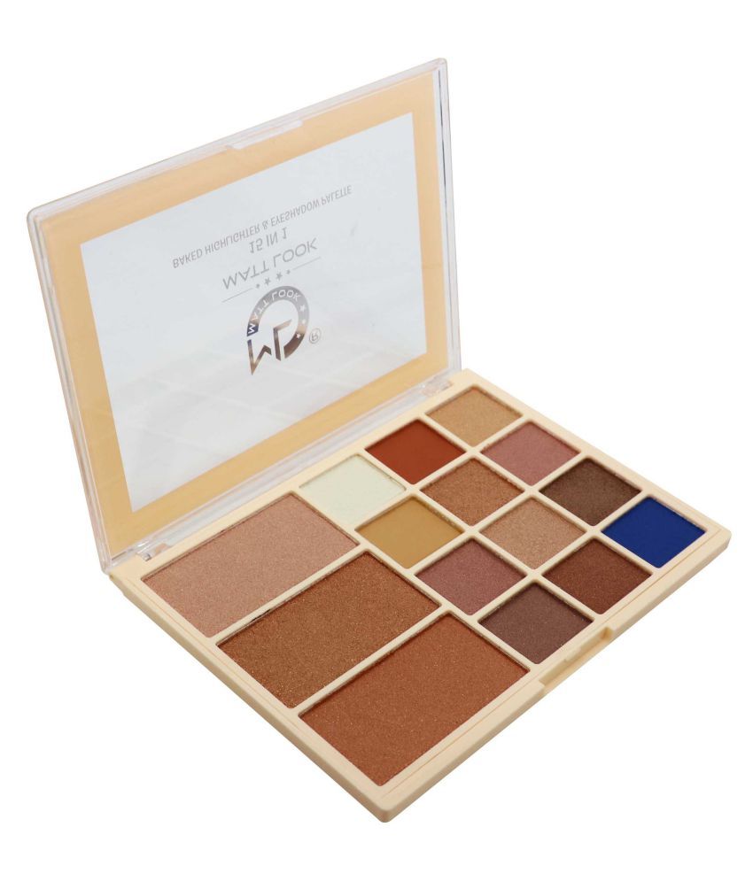     			Mattlook 15 in 1 Baked Highlighter & Eyeshadow Palette, Face Makeup, Multicolor-3 (33.6gm)