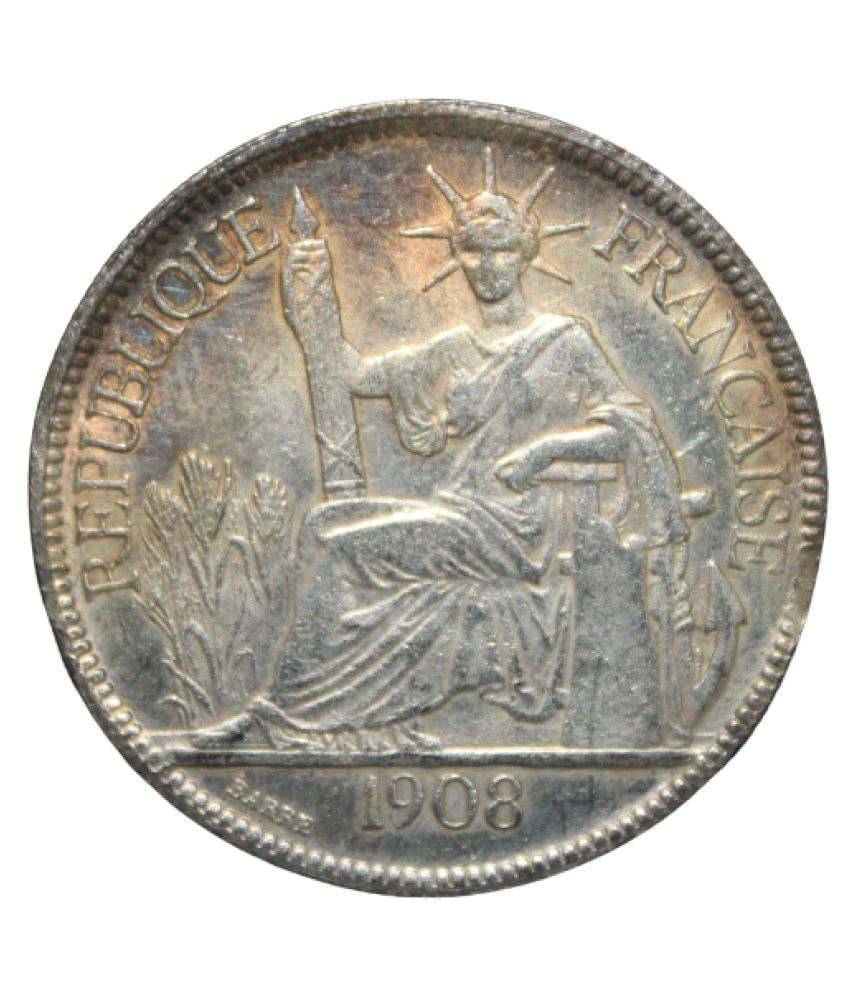     			1 Piastre (1908) French Indo China Extremely Rare Coin