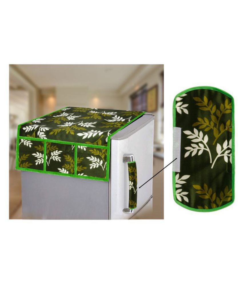     			E-Retailer Set of 2 Polyester Green Fridge Top Cover