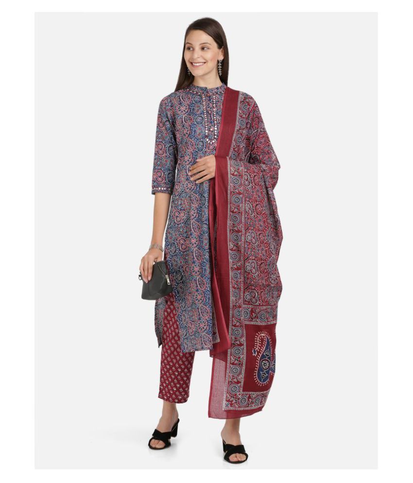     			Vbuyz - Multicolor Straight Cotton Women's Stitched Salwar Suit ( Pack of 1 )