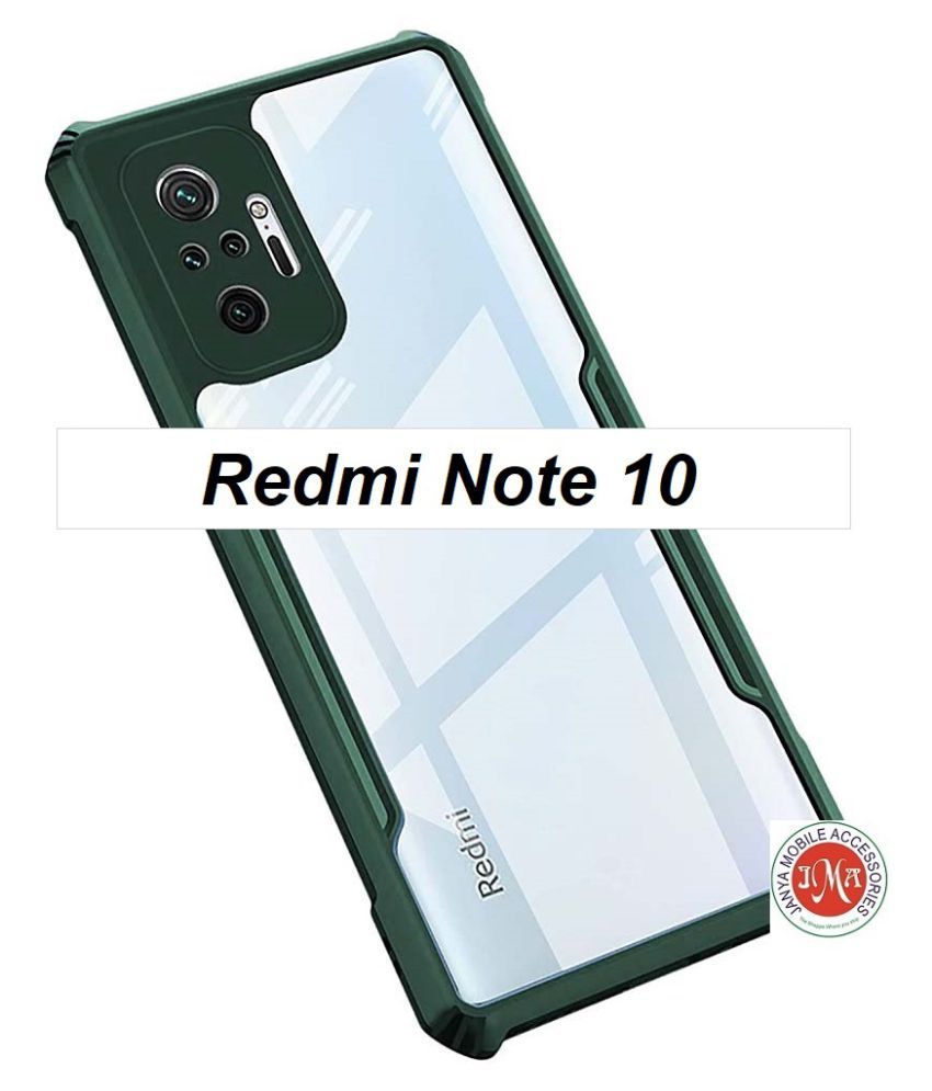     			JMA Green Shock Proof Case For Xiaomi Redmi Note 10 - Slim Hybrid TPU Bumper Case