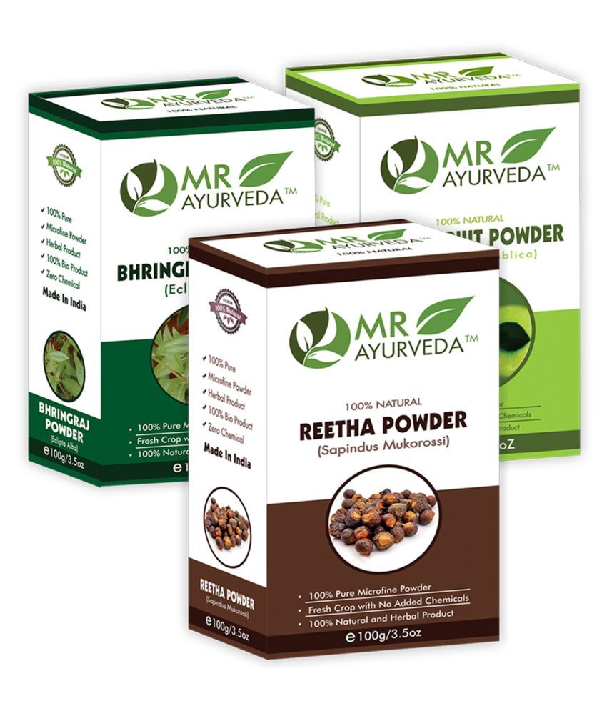     			MR Ayurveda 100% Organic Reetha, Bhringraj & Amla Powder Hair Scalp Treatment 300 g