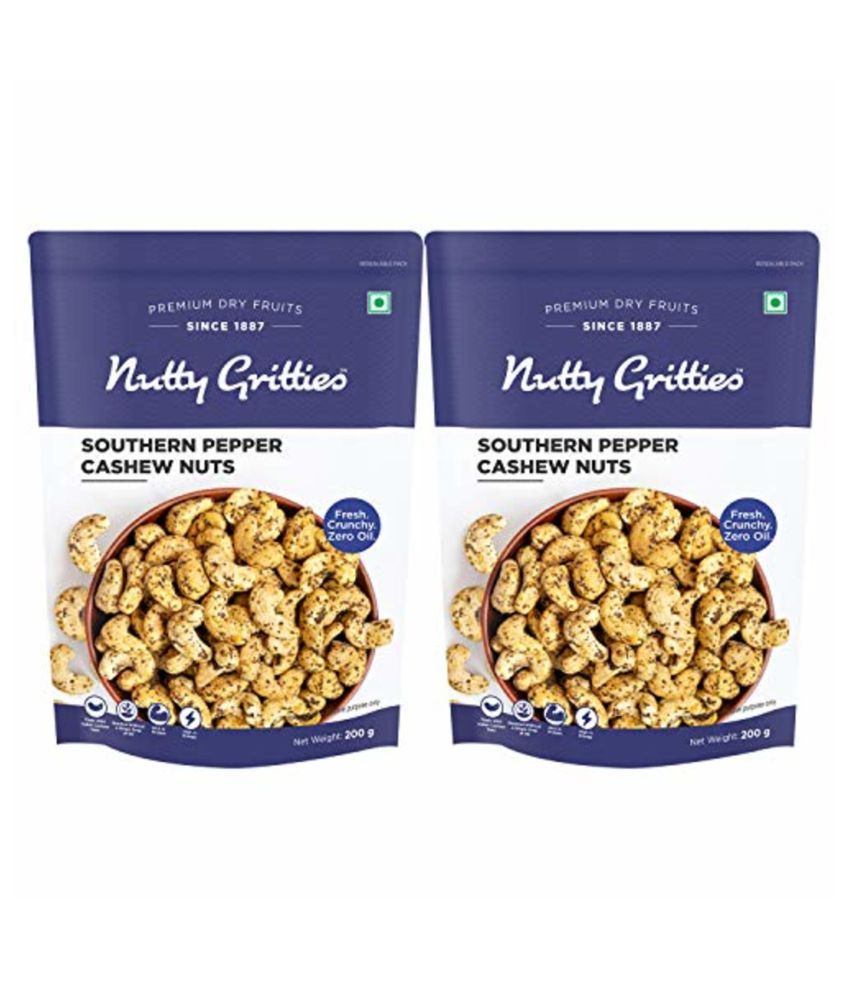     			Nutty Gritties Southern Pepper Cashew nut (Kaju) 400g (Pack of 2, 200g each)