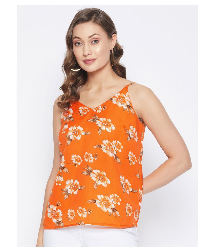     			Purys Poly Crepe Regular Tops - Orange Single