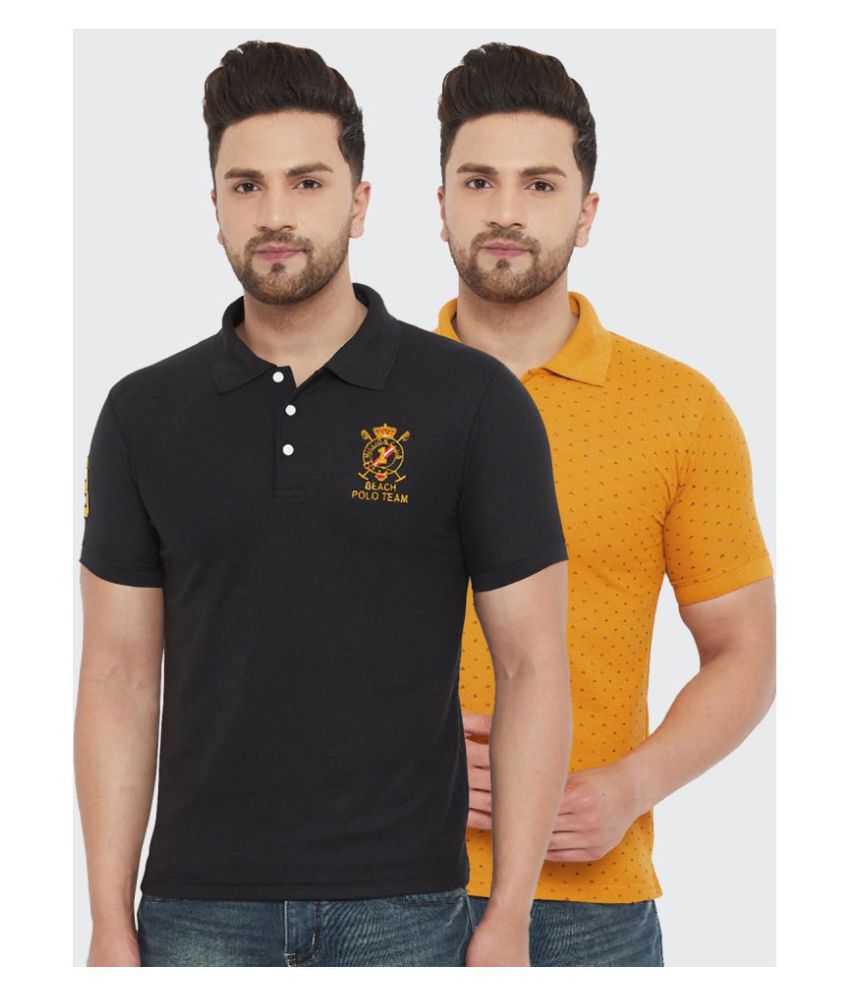     			The Million Club - Black Polyester Regular Fit Men's Polo T Shirt ( Pack of 2 )