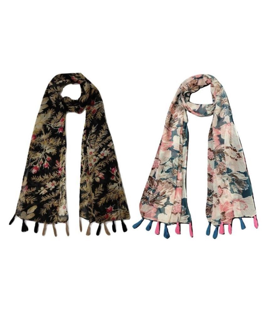     			stolevilla Multi Printed Poly Cotton Yarn Stoles ( Pack of 2 )