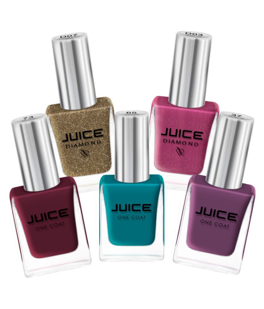     			Juice Nail Polish D03,D07,37,65,73 Multi Glossy Pack of 5 55 mL