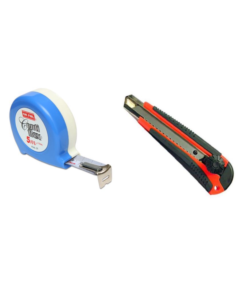     			Taparia Set of 2 Hand Tool Combo (Snap off Cutter (SK1)./Freemans centi Flex measuring Tape 5m)
