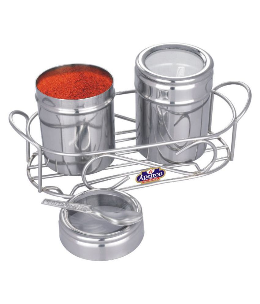     			APEIRON MULTI PURPOSE DABBA Steel Spice Container Set of 2 175 mL