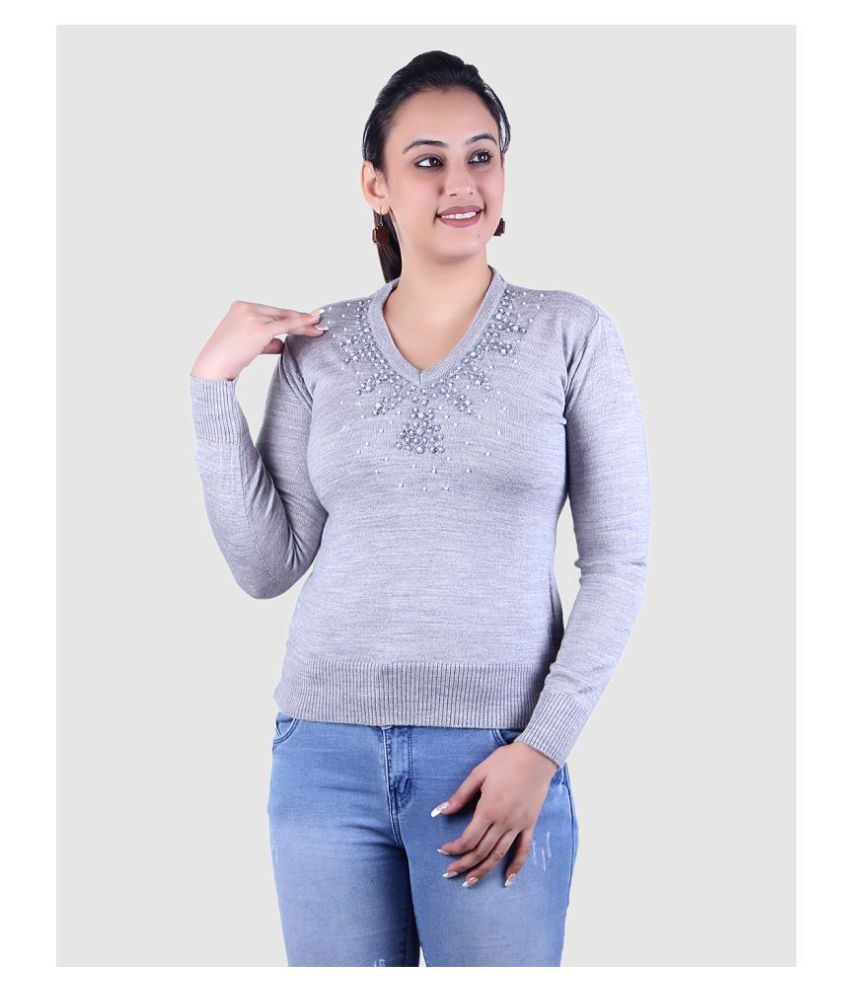     			Ogarti Woollen Grey Pullovers - Single