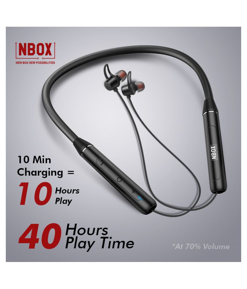 NBOX BASSBAND Neckband Wireless With Mic Headphones/Earphones Red