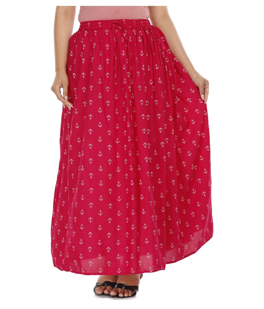     			TOSHIKA FASHION Rayon Wrap Skirt - Pink Single