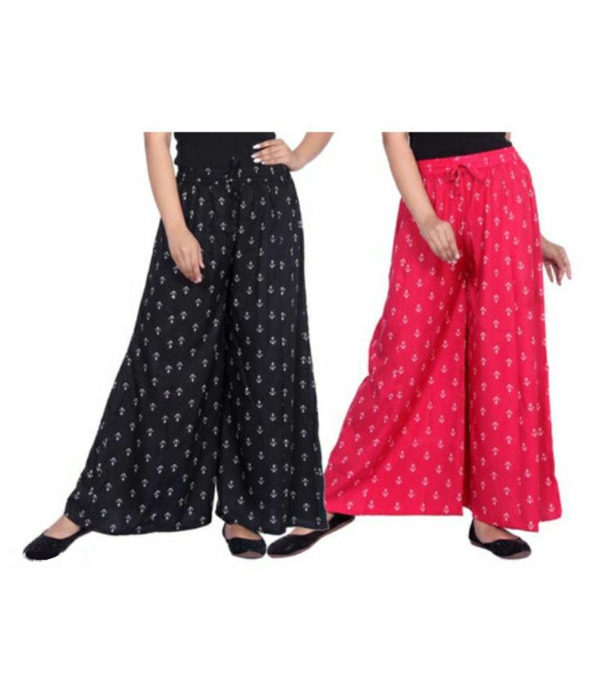     			TOSHIKA FASHION - Multicolor Rayon Flared Women's Palazzos ( Pack of 2 )