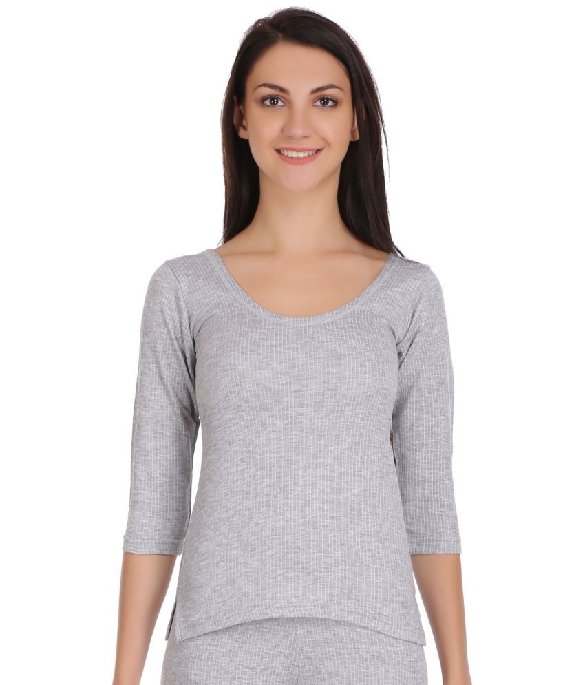     			Selfcare Cotton Blend Topwear - Grey Single