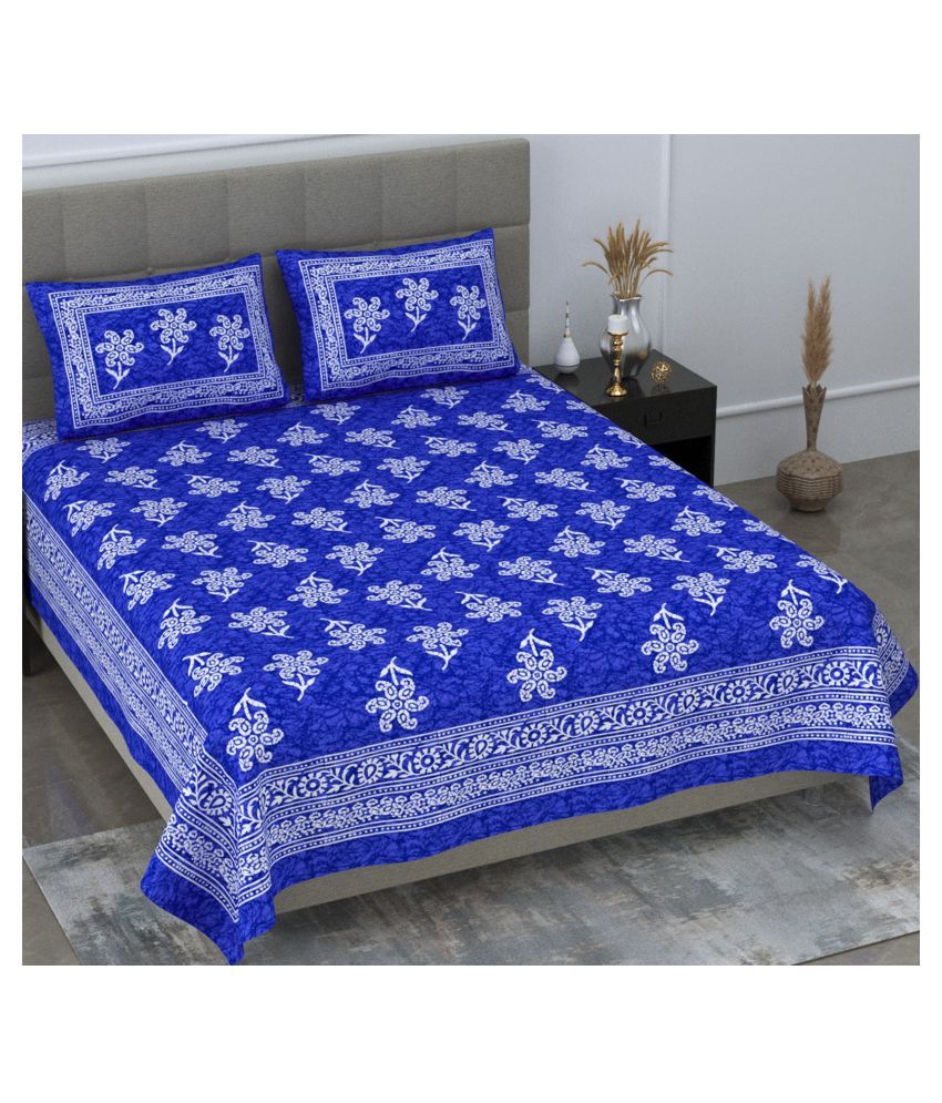 SheetKart Cotton Double Bedsheet with 2 Pillow Covers ( 220 cm x 240 cm