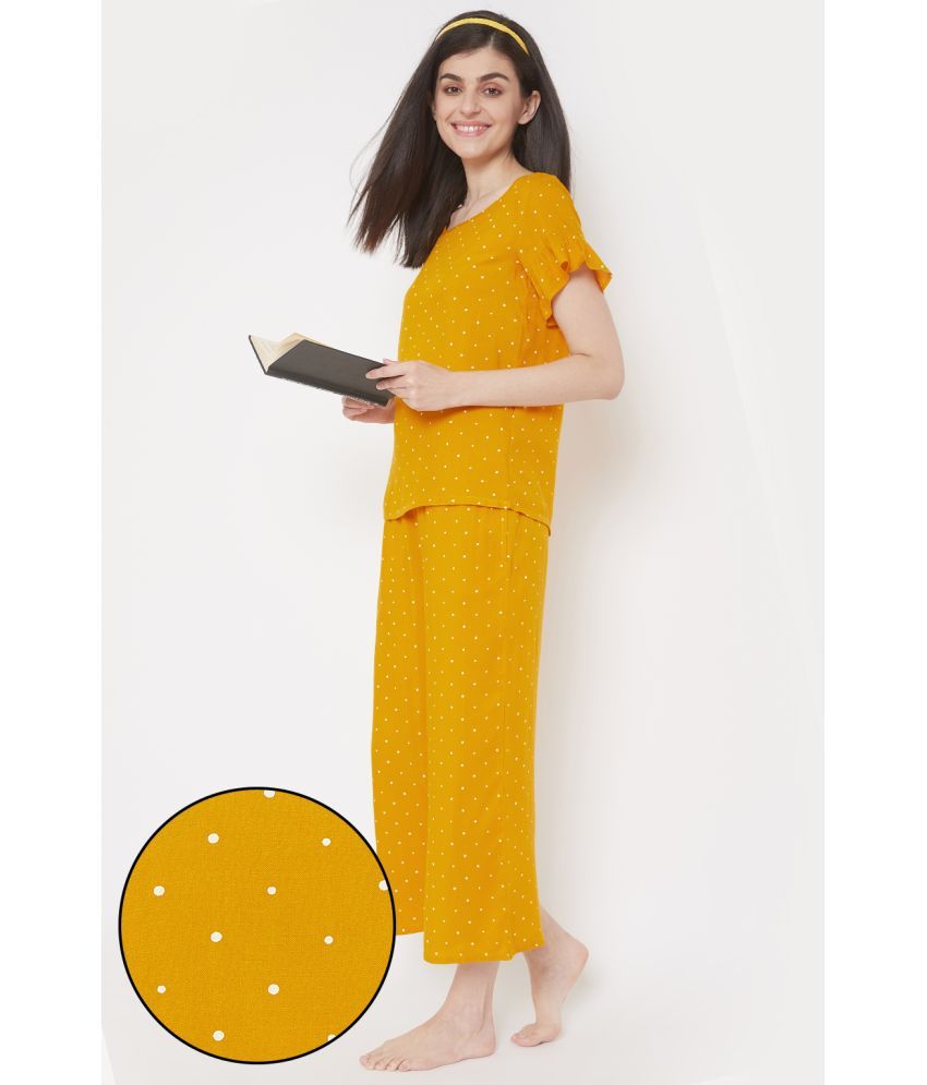     			Clovia Rayon Nightsuit Sets - Yellow Pack of 2