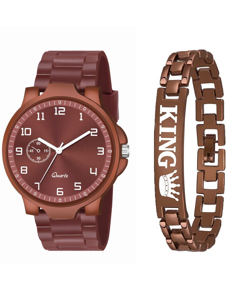     			NiyatiNx Brown Silicon Analog Men's Watch