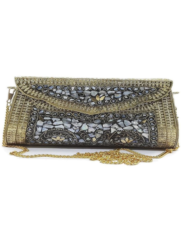     			Shakuntla Vintage Gold Metal Crossbody