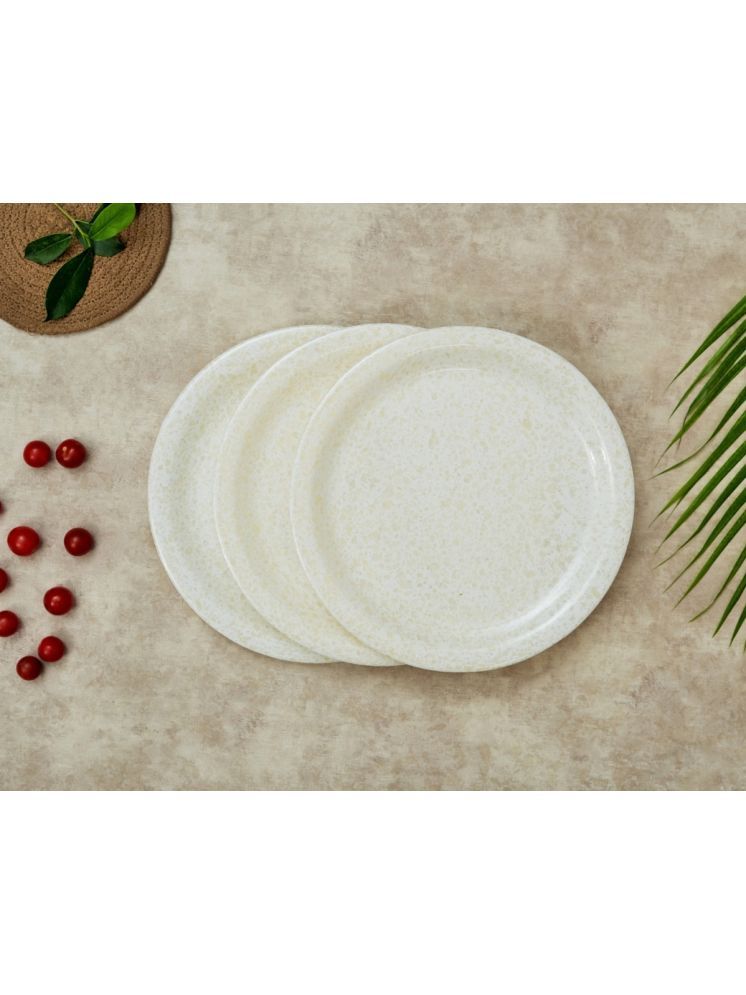     			ARIYA 3 Pcs Melamine White Full Plate