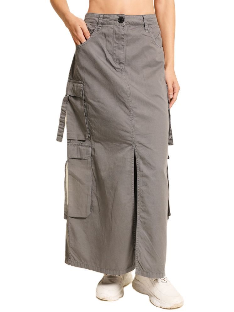     			Bene Kleed Grey Cotton Women's A-Line Skirt ( Pack of 1 )