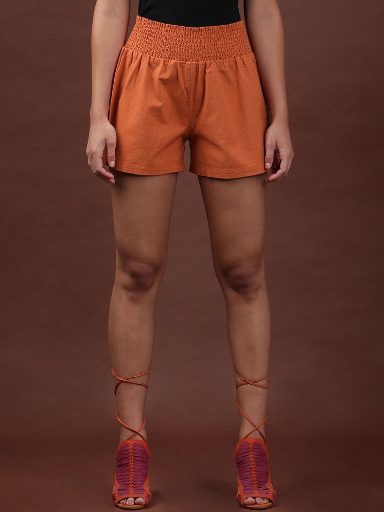     			Freehand Polyester Hot Pants - Orange Single