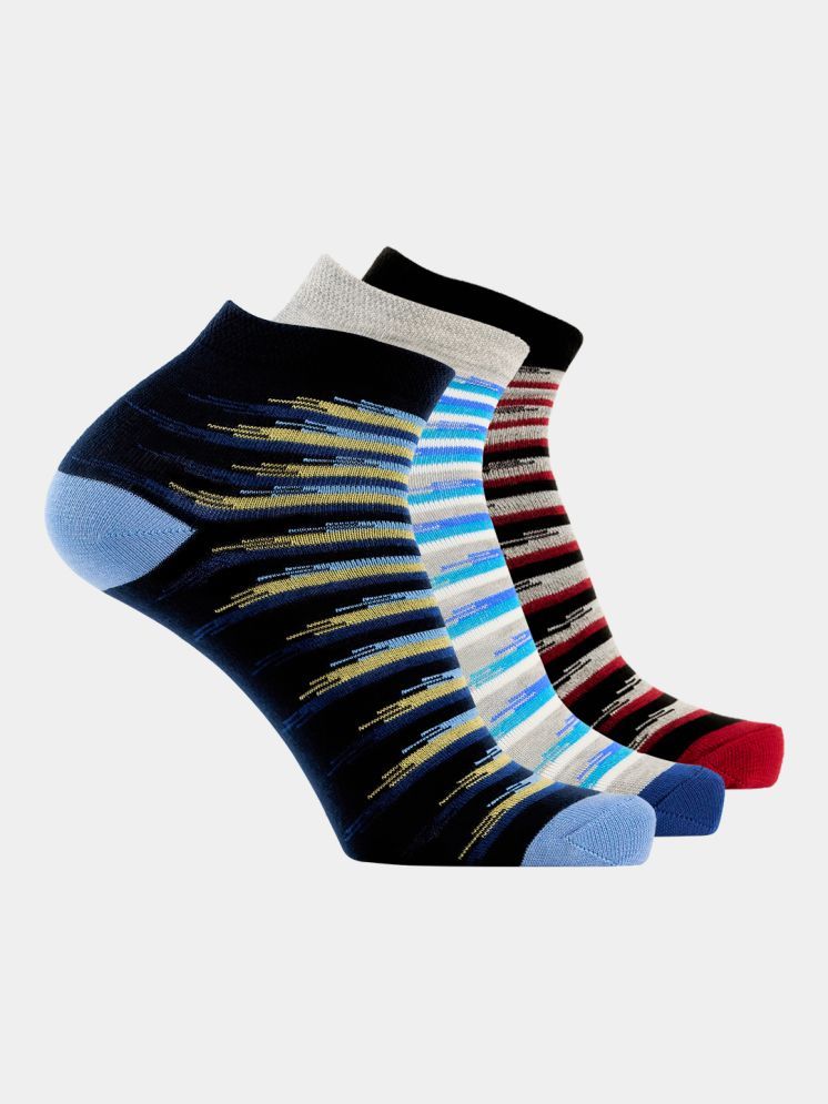     			LUX MOZZE Pack of 3 Men's Cotton Ankle Length Socks ( Multicolor 2 )