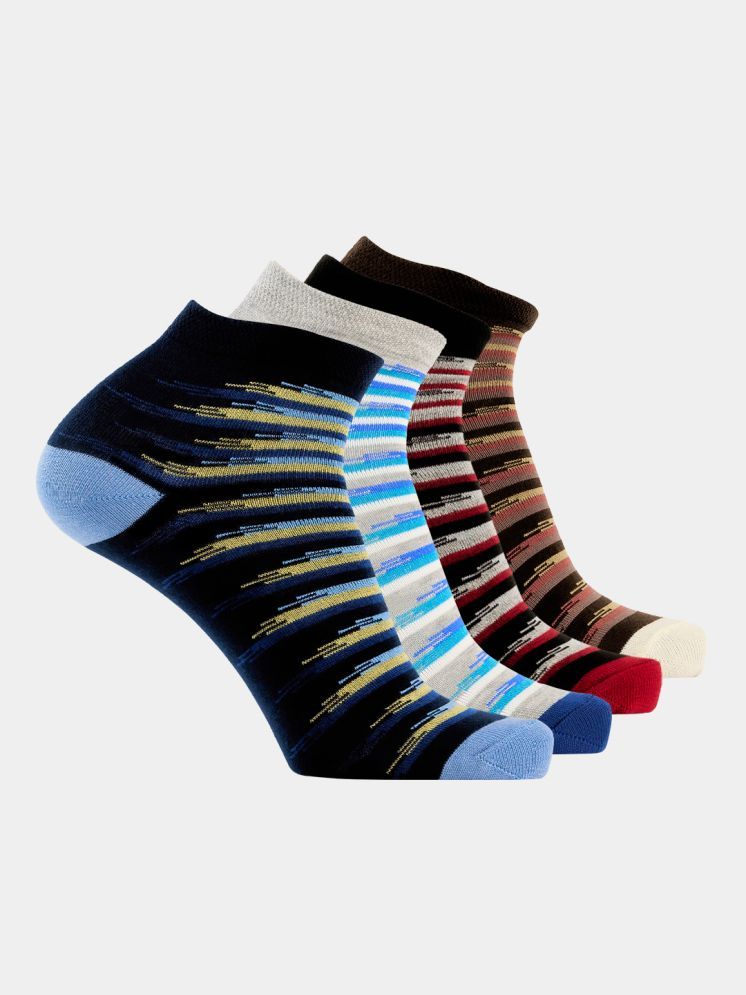     			LUX MOZZE Pack of 4 Men's Cotton Ankle Length Socks ( Multicolor 2 )