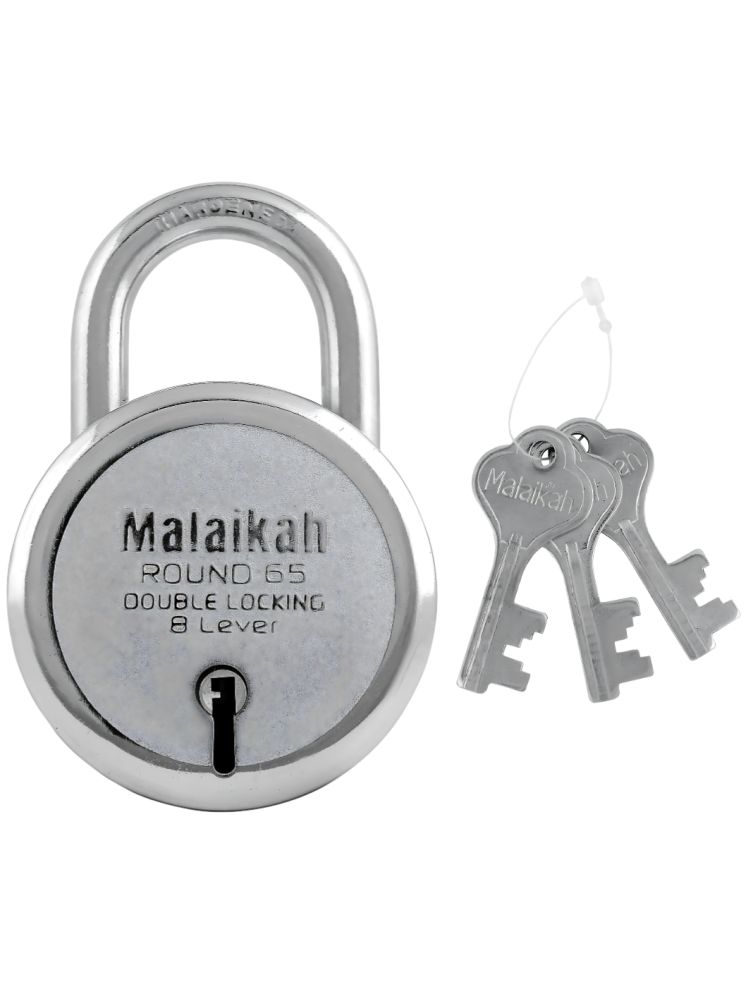     			Malaikah Round 65mm Double Locking 8 Lever Comes With 3 Keys Pack Of 1