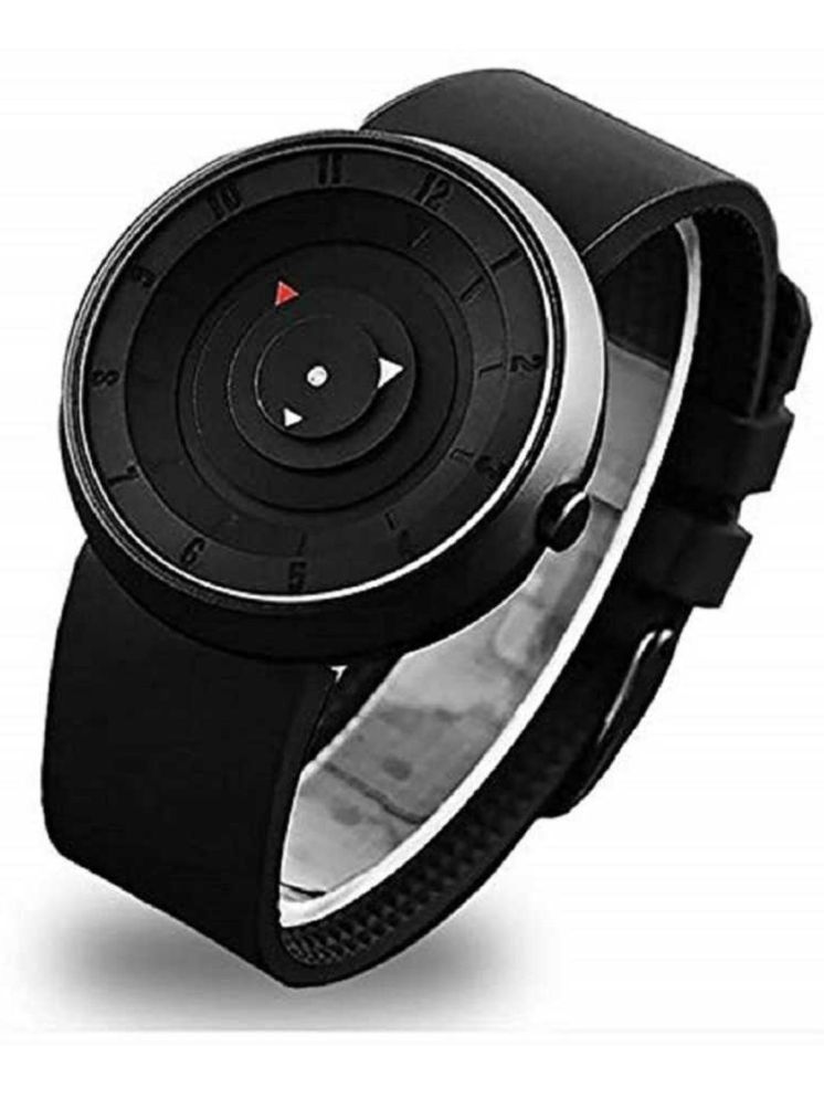     			Svats Black Silicon Analog Men's Watch