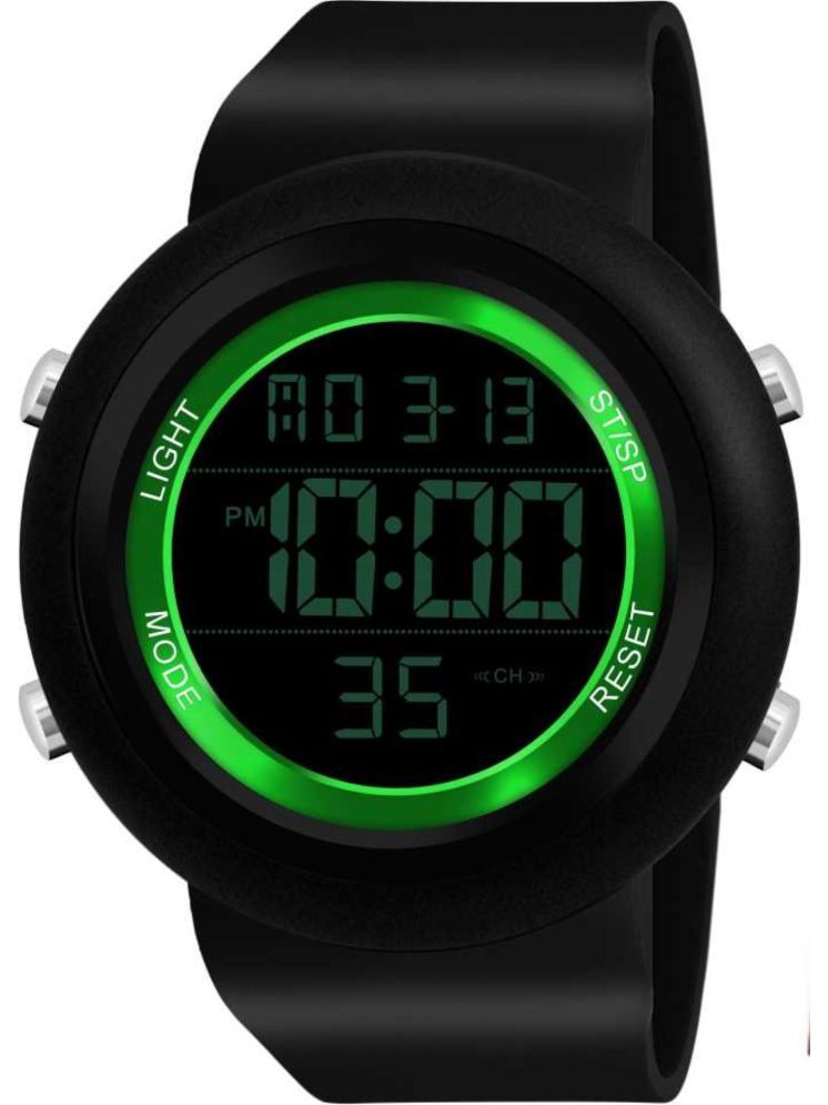     			Svats Black Silicon Digital Men's Watch