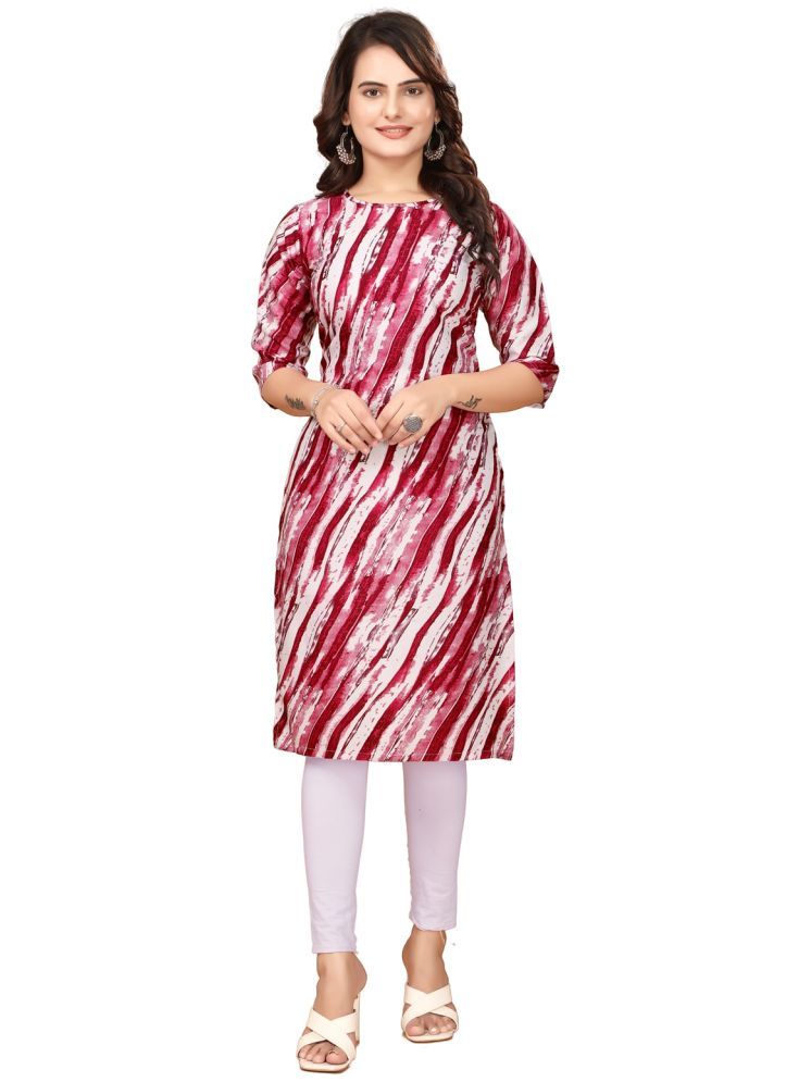     			VACHHARAJ DESIGN Pack of 1 Crepe Printed Straight Women's Kurti - ( Red )