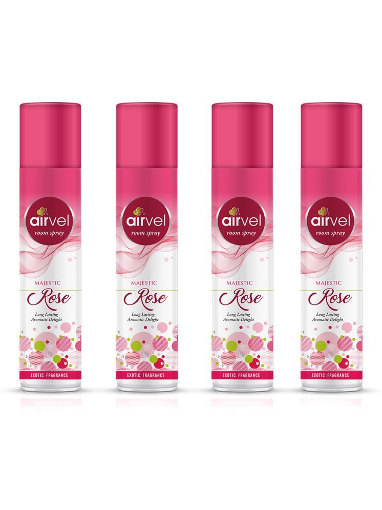     			Airvel Rose Fragrance Room Spray Air Freshener for Home, Bathroom and Car 217ml ( Pack of 4 )