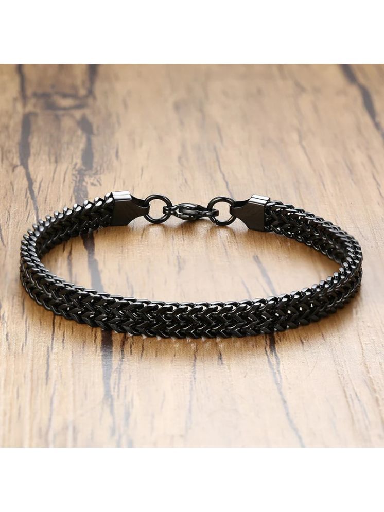     			FASHION FRILL Black Bracelet ( Pack of 1 )