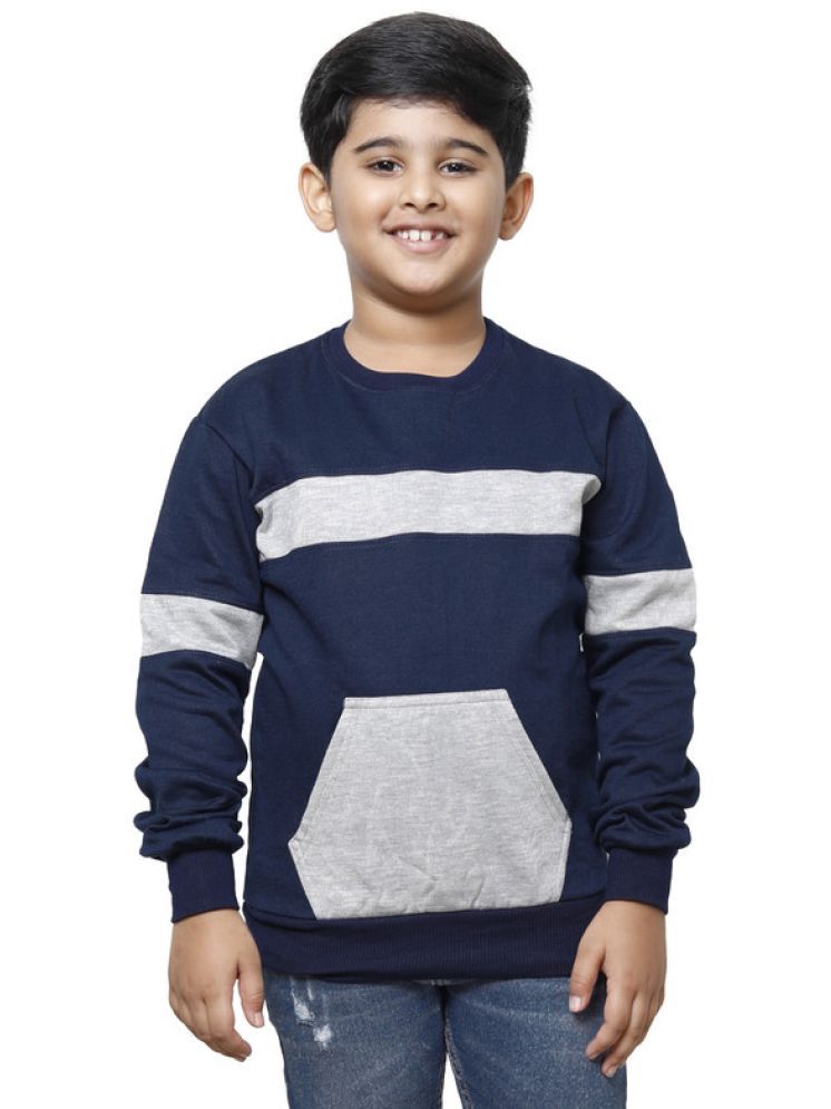     			IndiWeaves Pack of 1 Boys Fleece Sweatshirt ( Navy Blue )