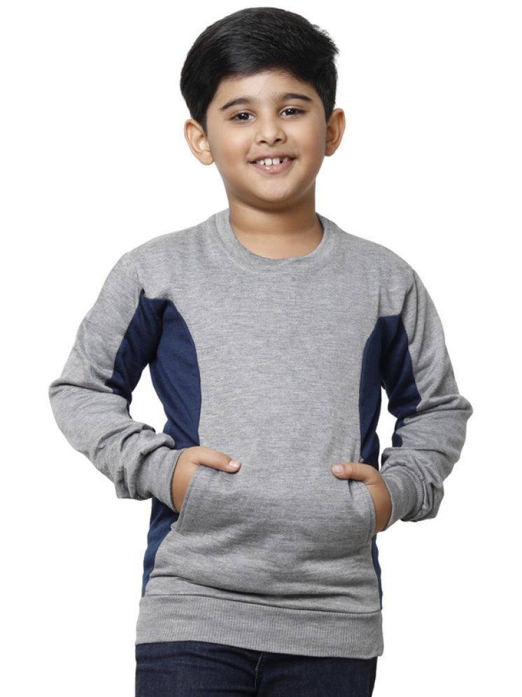     			IndiWeaves Pack of 1 Boys Fleece Sweatshirt ( Grey )