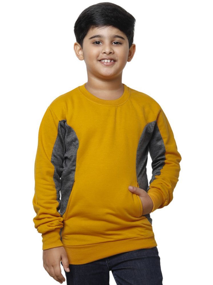     			IndiWeaves Pack of 1 Boys Fleece Sweatshirt ( Yellow )