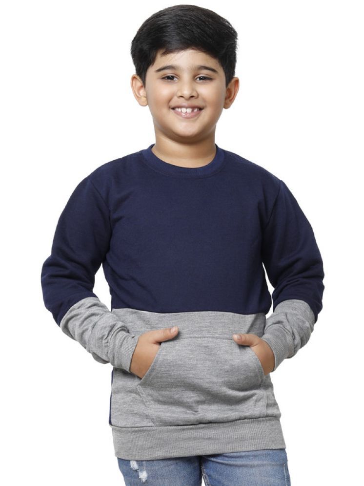     			IndiWeaves Pack of 1 Boys Fleece Sweatshirt ( Navy Blue )