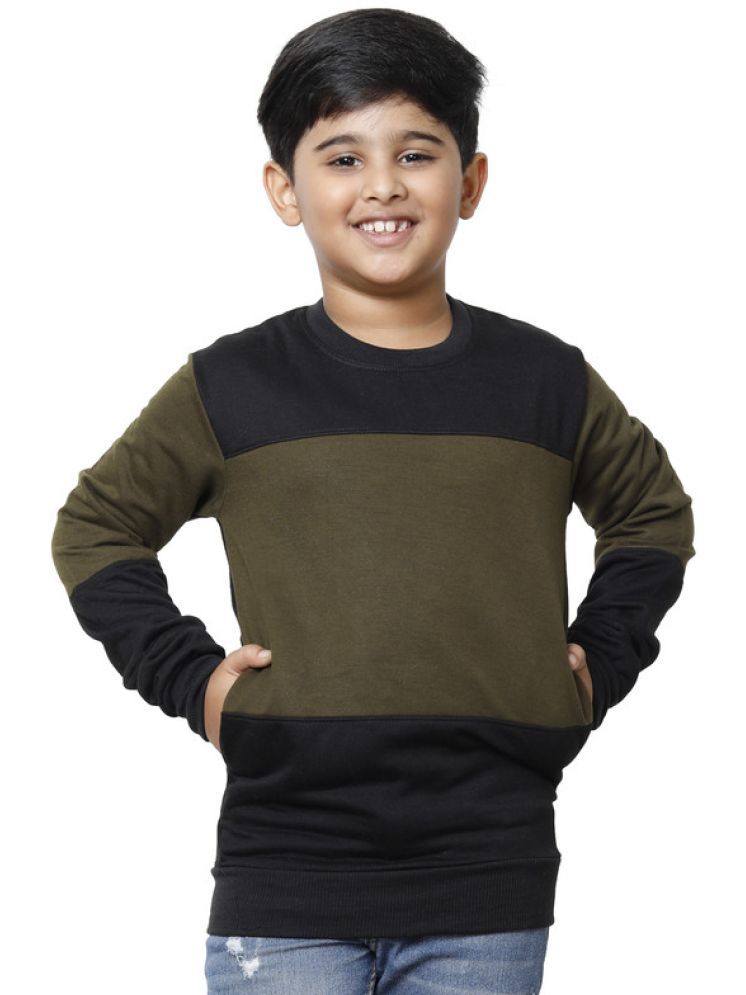     			IndiWeaves Pack of 1 Boys Fleece Sweatshirt ( Brown )