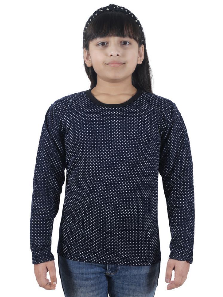     			IndiWeaves Pack of 1 Girls Fleece T-Shirt ( Navy Blue )