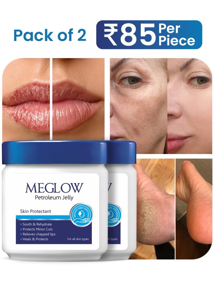     			Meglow Petroleum Jelly All Day Long Lasting Moisturizing For Lips & Elbows 100g ( Pack of 2 )